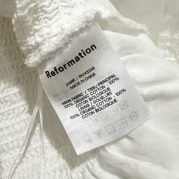 Reformation Roland Top In White Size Extra Large - Picture 8 of 9